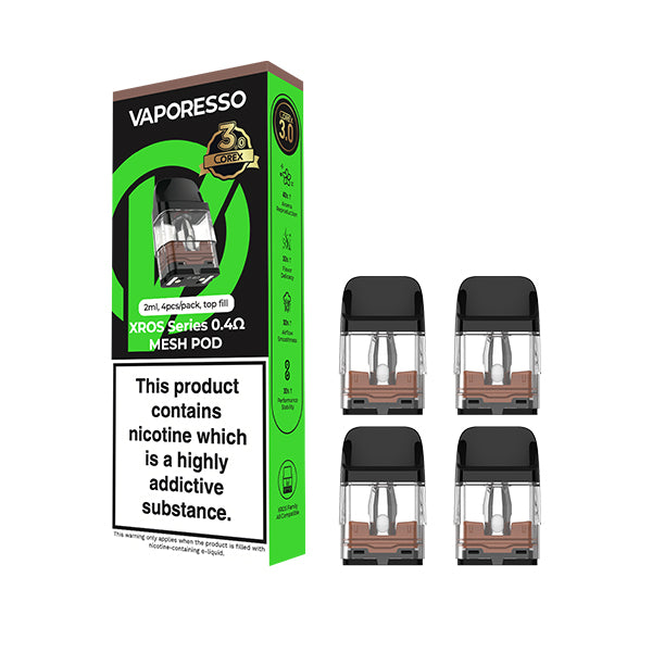 0.4 Xros Corex 3.0 Replacement Pods by Vaporesso - 4 Pack - Ape Vapes