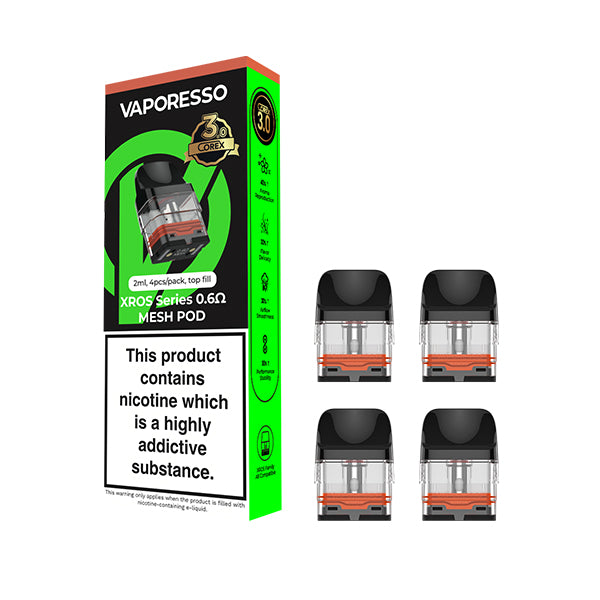 0.6 Xros Corex 3.0 Replacement Pods by Vaporesso - 4 Pack - Ape Vapes