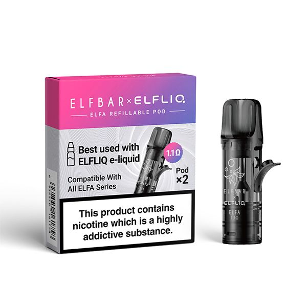 1.1Ω Elfa refillable pod (2 pack) by Elf Bar - Ape Vapes