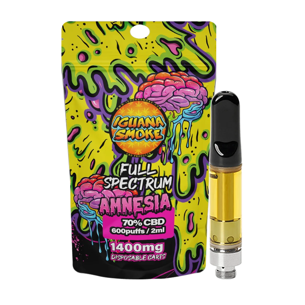 Amnesia Full Spectrum 2ml 70% CBD Cartridge by Iguana Smoke-Ape Vapes