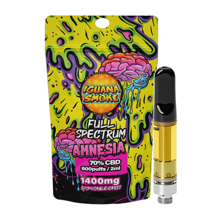 Amnesia Full Spectrum 2ml 70% CBD Cartridge by Iguana Smoke-Ape Vapes