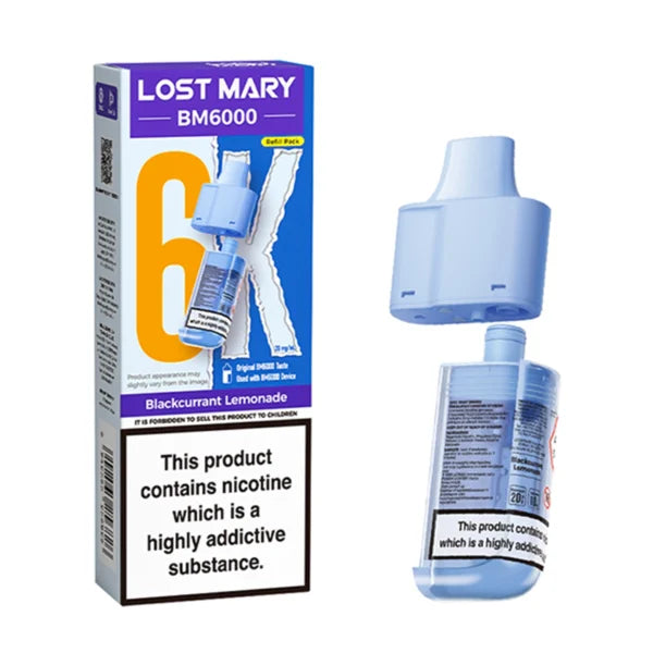 Blackcurrant Lemonade Lost Mary BM6000 Prefilled Vape Pods - Ape Vapes