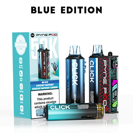 Blue Edition Pyne Pod Click 50K Vape Kit - Ape Vapes