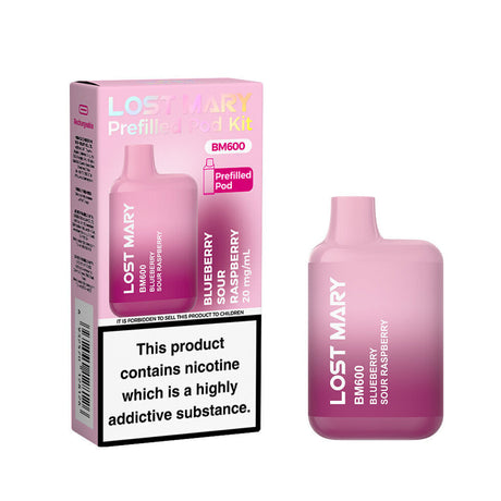 Blueberry Sour Raspberry Lost Mary 600 Prefilled Pod Vape Kit - Ape Vapes