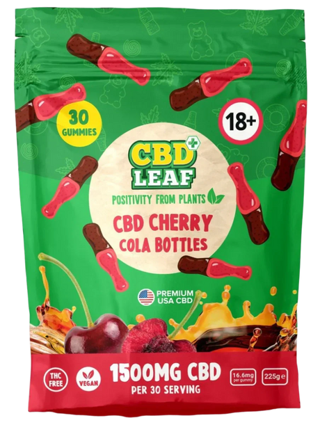 CBD Cherry Cola Bottles 1500mg CBD Gummies by CBD Leaf - Ape Vapes