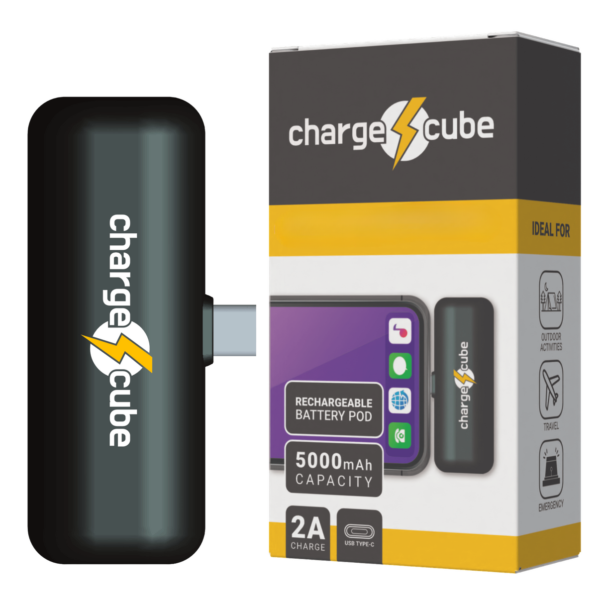 Charge Cube 2A 5000mAh Rechargeable Battery Pod