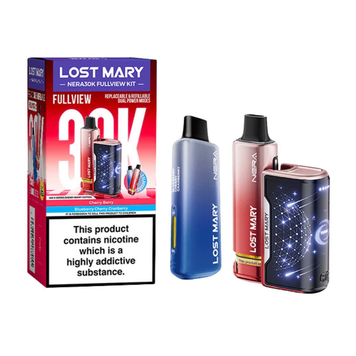 Cherry Berry Edition Nera 30k Prefilled Kit Lost Mary -Ape Vapes