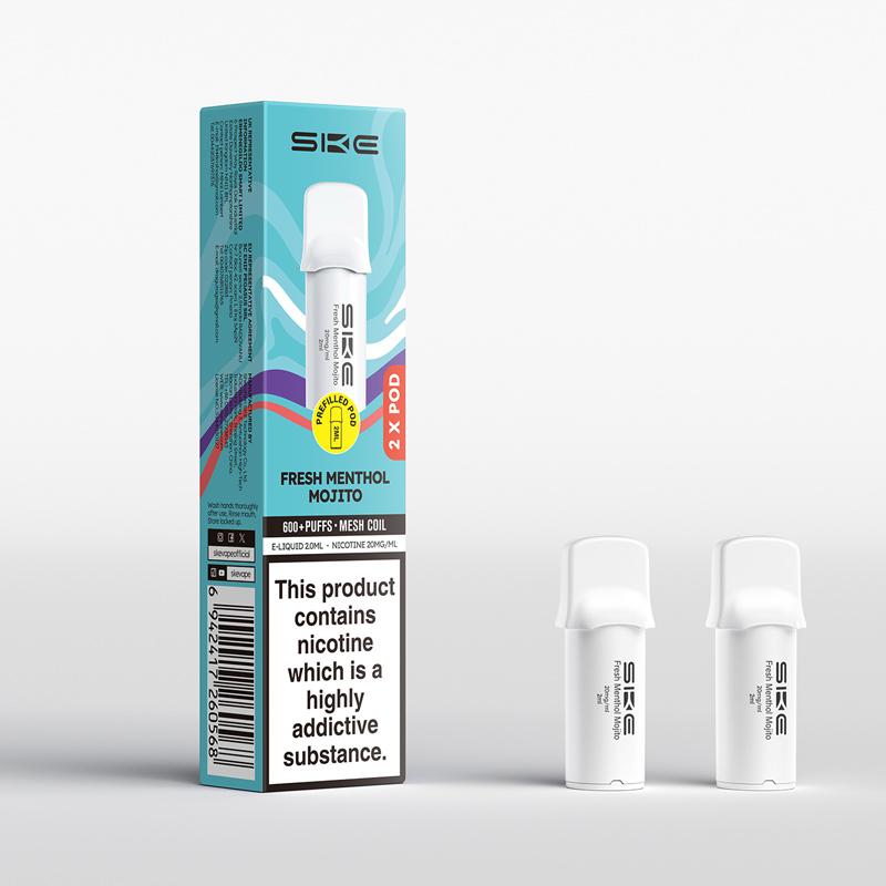 Fresh Menthol Mojito SKE Crystal Pro 600 Prefilled Pods - Ape Vapes