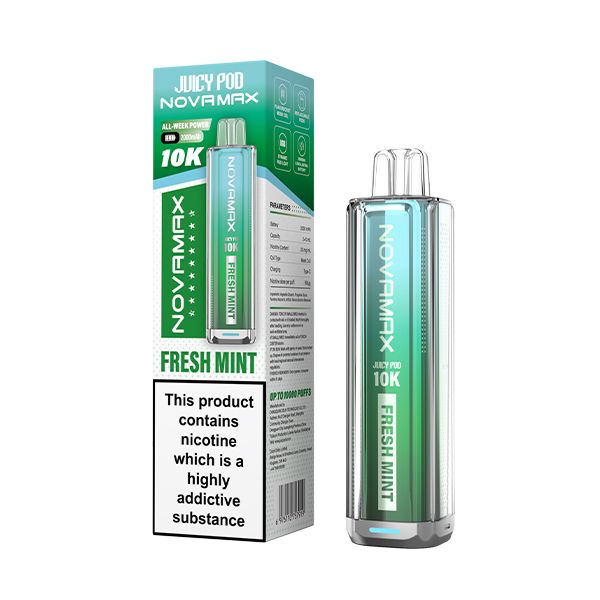Fresh Mint Juicy Pod NOVAMAX 10k Disposable Vape Kit - Ape Vapes