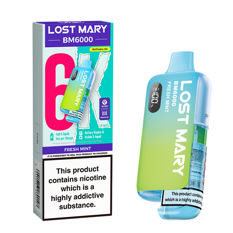 Fresh Mint Lost Mary BM6000 Prefilled Pod Kit - Ape Vapes