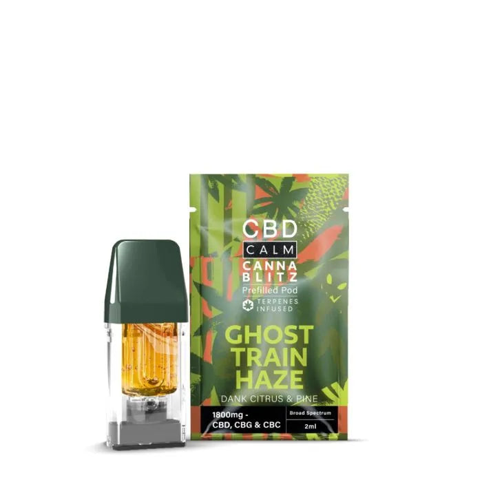 Ghost Train Haze Cannablitz Prefilled CBD Replacement Pod by CBD Calm - Ape Vapes