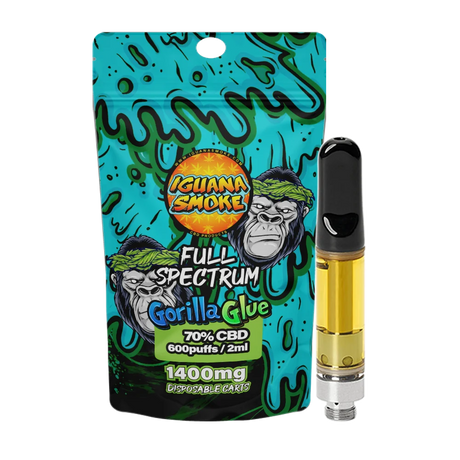 Gorilla Glue Full Spectrum 2ml 70% CBD Cartridge by Iguana Smoke-Ape Vapes