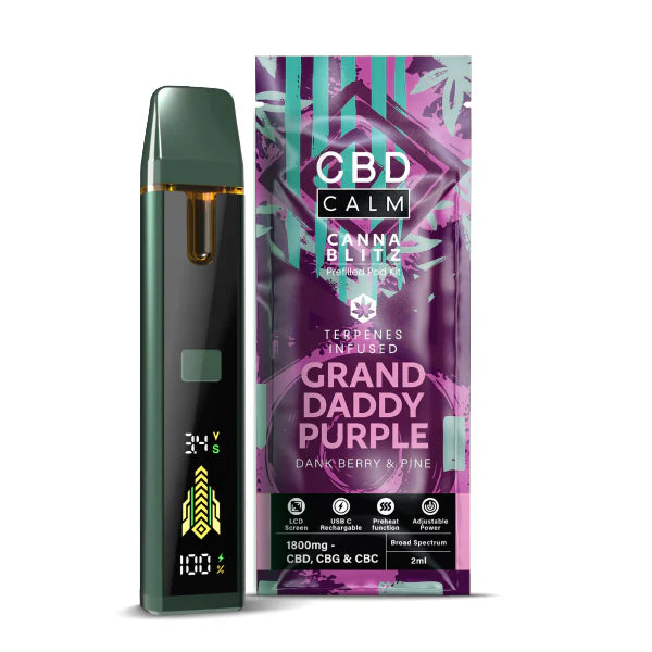 Grand Daddy Purple Cannablitz Prefilled CBD Pod Kit by CBD Calm - Ape Vapes