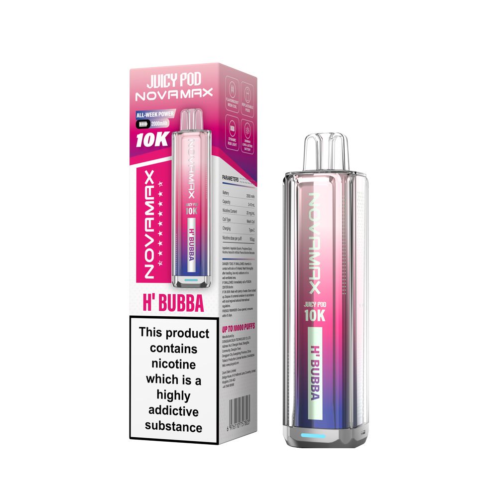 H'Bubba Juicy Pod NOVAMAX 10k Disposable Vape Kit - Ape Vapes