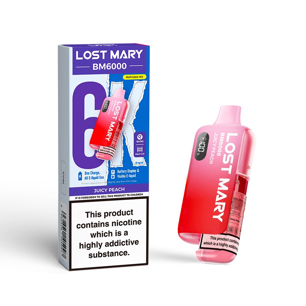 Juicy Peach Lost Mary BM6000 Prefilled Pod Kit - Ape Vapes