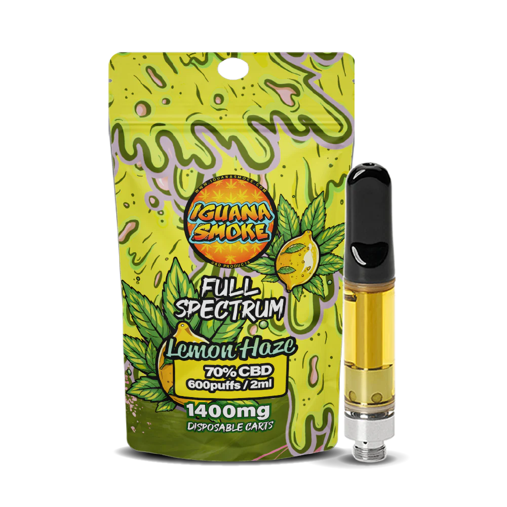 Lemon Haze Full Spectrum 2ml 70% CBD Cartridge by Iguana Smoke-Ape Vapes