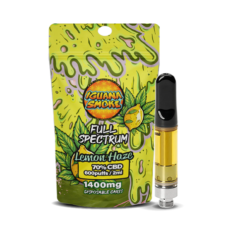 Lemon Haze Full Spectrum 2ml 70% CBD Cartridge by Iguana Smoke-Ape Vapes