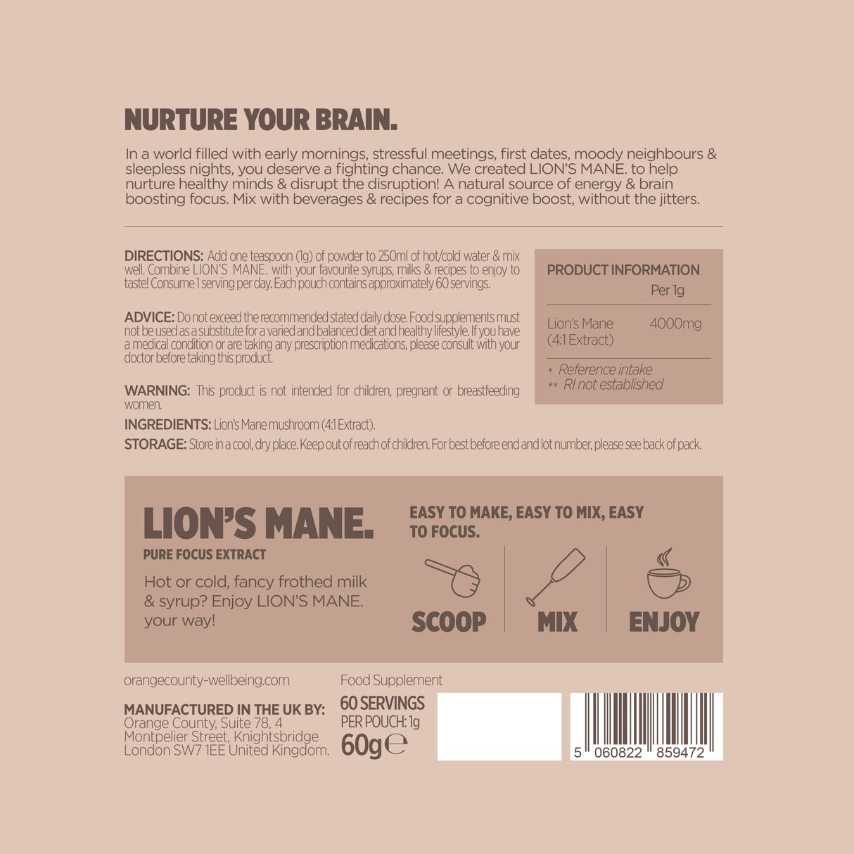 Lion's Mane Extract - 240,000mg by Orange County - Ape Vapes