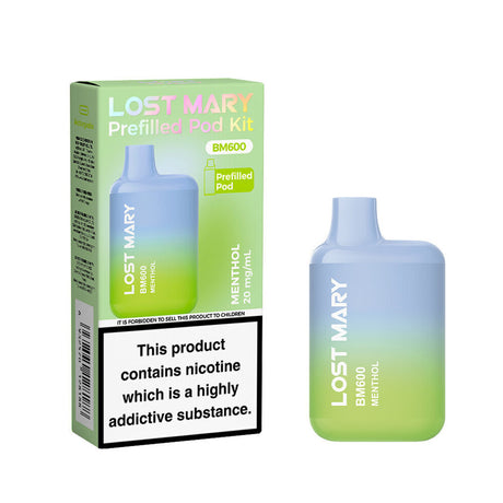 Menthol Lost Mary 600 Prefilled Pod Vape Kit - Ape Vapes