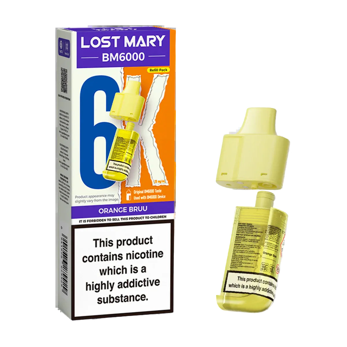 Orange Bruu Lost Mary BM6000 Prefilled Vape Pods - Ape Vapes