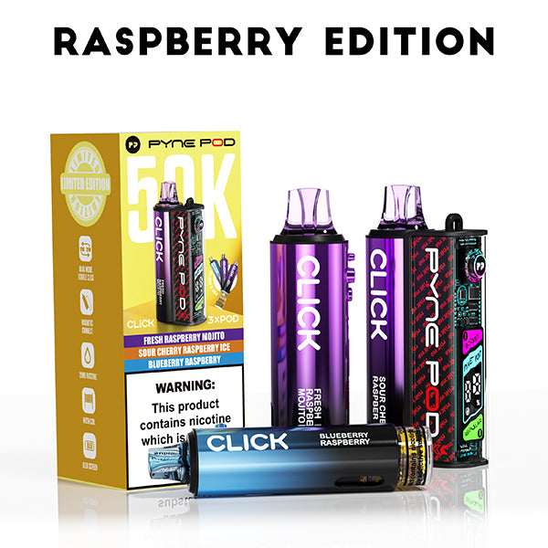 Raspberry Edition Pyne Pod Click 50K Vape Kit - Ape Vapes