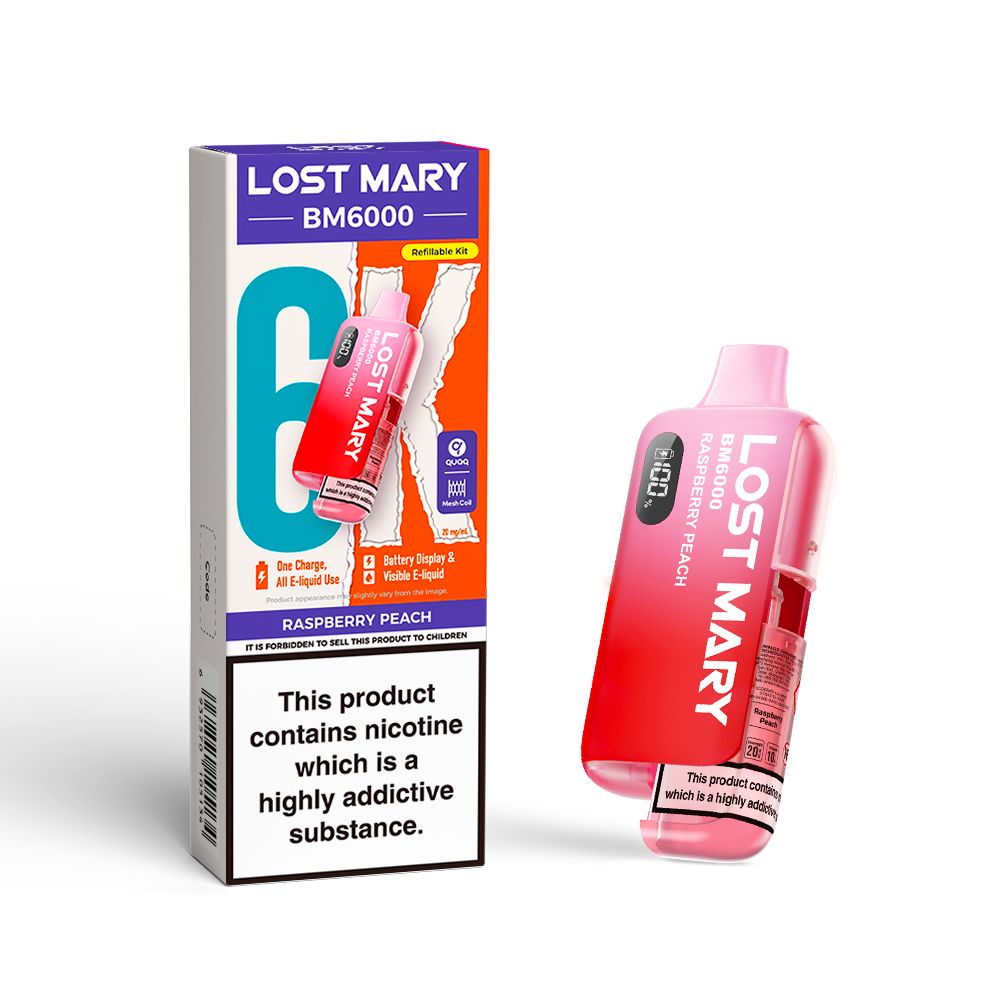 Raspberry Peach Lost Mary BM6000 Prefilled Pod Kit - Ape Vapes