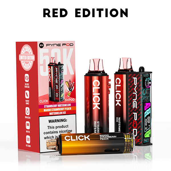 Red Edition Pyne Pod Click 50K Vape Kit - Ape Vapes
