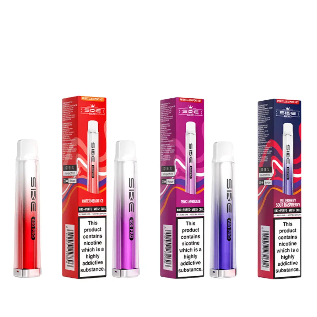 SKE Crystal Pro 600 Prefilled Pod Vape Kit Group Image - Ape Vapes