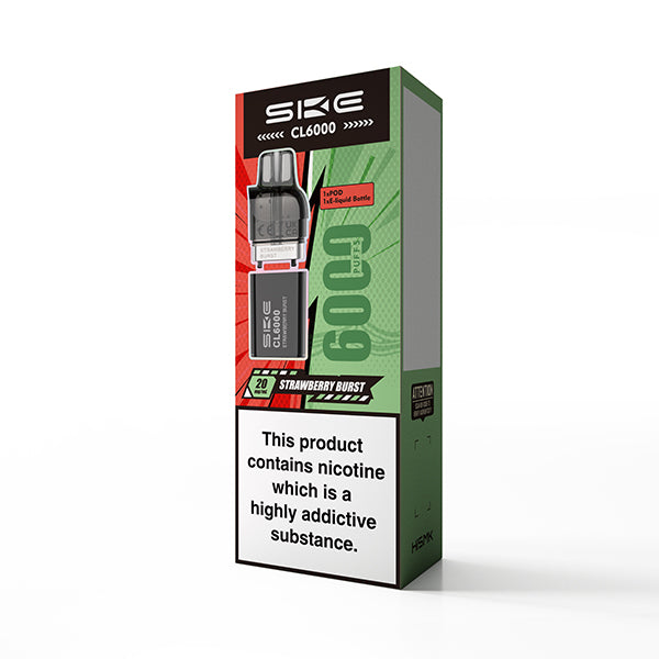 Strawberry Burst SKE Crystal CL6000 Pre-Filled Replacement Pods - Ape Vapes
