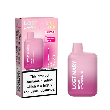 Strawberry Ice Lost Mary 600 Prefilled Pod Vape Kit - Ape Vapes