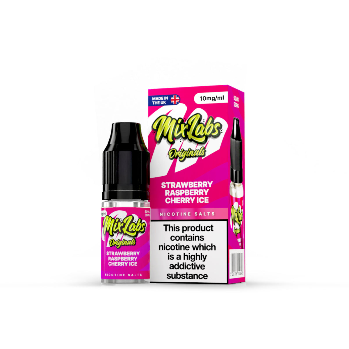 Strawberry Raspberry Cherry Ice by Mix Labs Originals 10ml Nic Salt - Ape Vapes