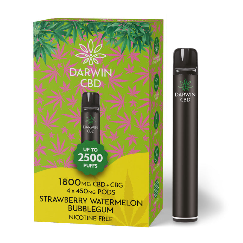 Strawberry Watermelon Bubblegum 1800mg Starter Kit By Darwin CBD - Ape Vapes