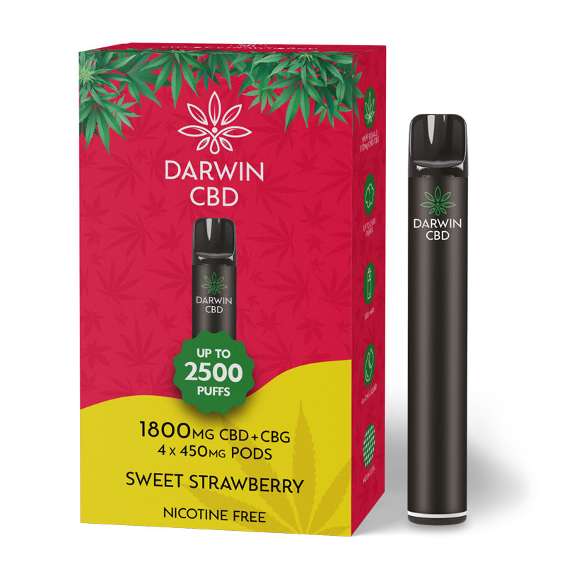 Sweet Strawberry 1800mg Starter Kit By Darwin CBD - Ape Vapes
