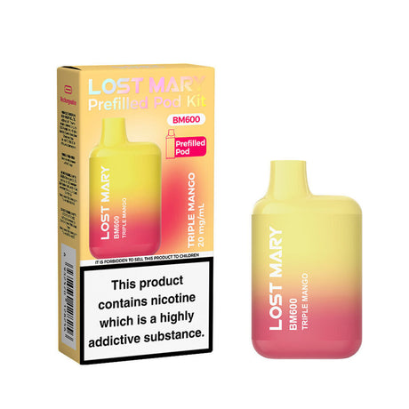 Triple Mango Lost Mary 600 Prefilled Pod Vape Kit - Ape Vapes
