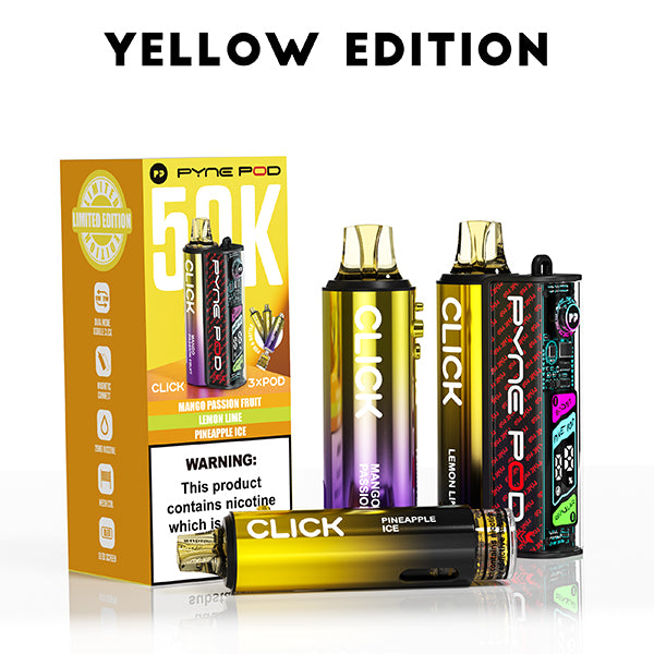 Yellow Edition Pyne Pod Click 50K Vape Kit - Ape Vapes
