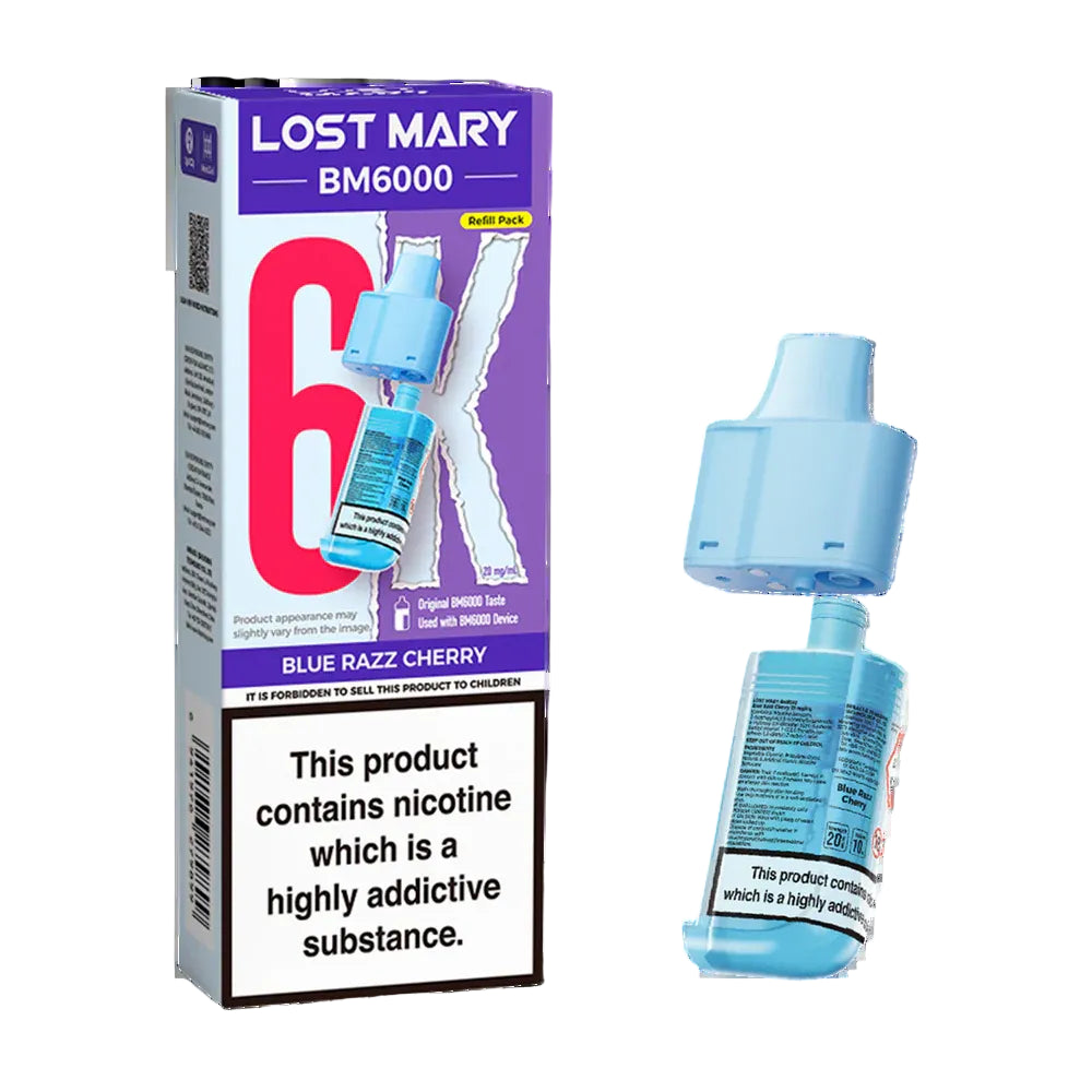 Blue Razz Cherry Lost Mary BM6000 Prefilled Vape Pods - Ape Vapes