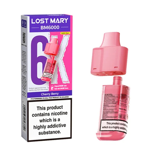 Cherry Berry Lost Mary BM6000 Prefilled Vape Pods - Ape Vapes