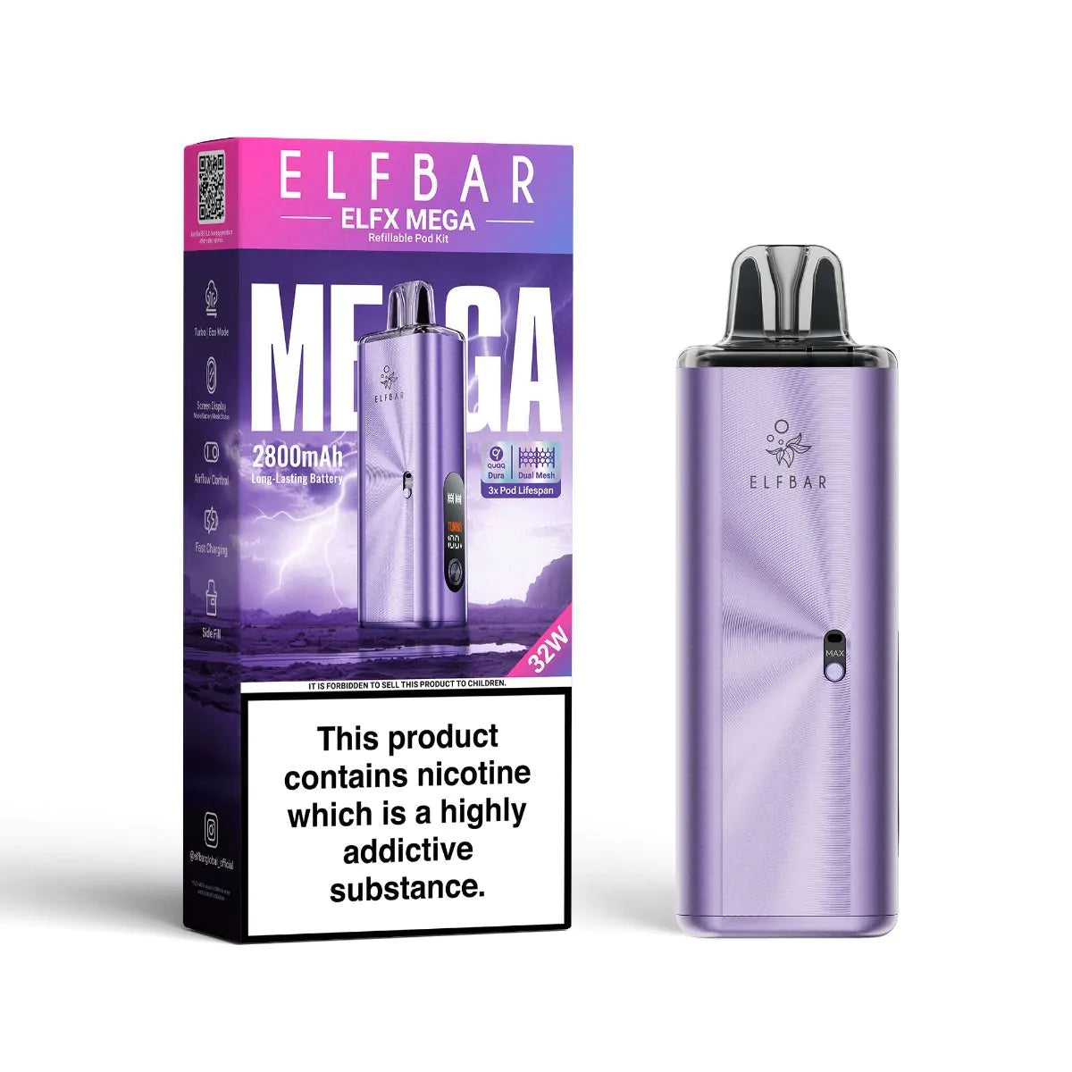 Elfbar Mega Kit Purple - Ape Vapes