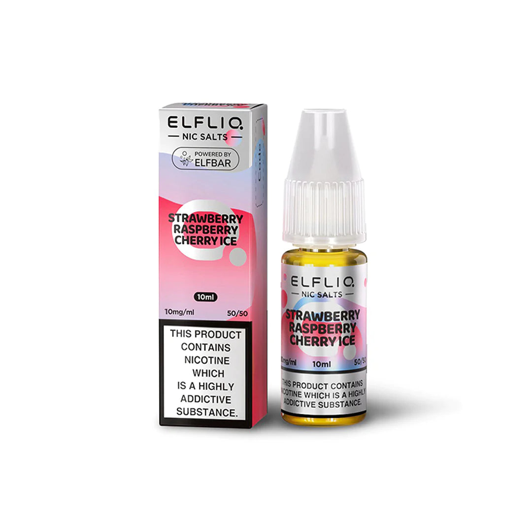 Strawberry Raspberry Cherry Ice Nic Salt by Elf Bar Elfliq | Ape Vape Isle of Wight Strawberry Raspberry Cherry Ice Nic Salt by Elf Bar Elfliq | Ape Vape Isle of Wight