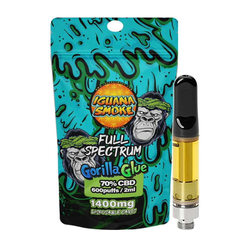 Gorilla Glue Full Spectrum 2ml 70% CBD Cartridge by Iguana Smoke | Ape Vape Isle of Wight Gorilla Glue Full Spectrum 2ml 70% CBD Cartridge by Iguana Smoke | Ape Vape Isle of Wight