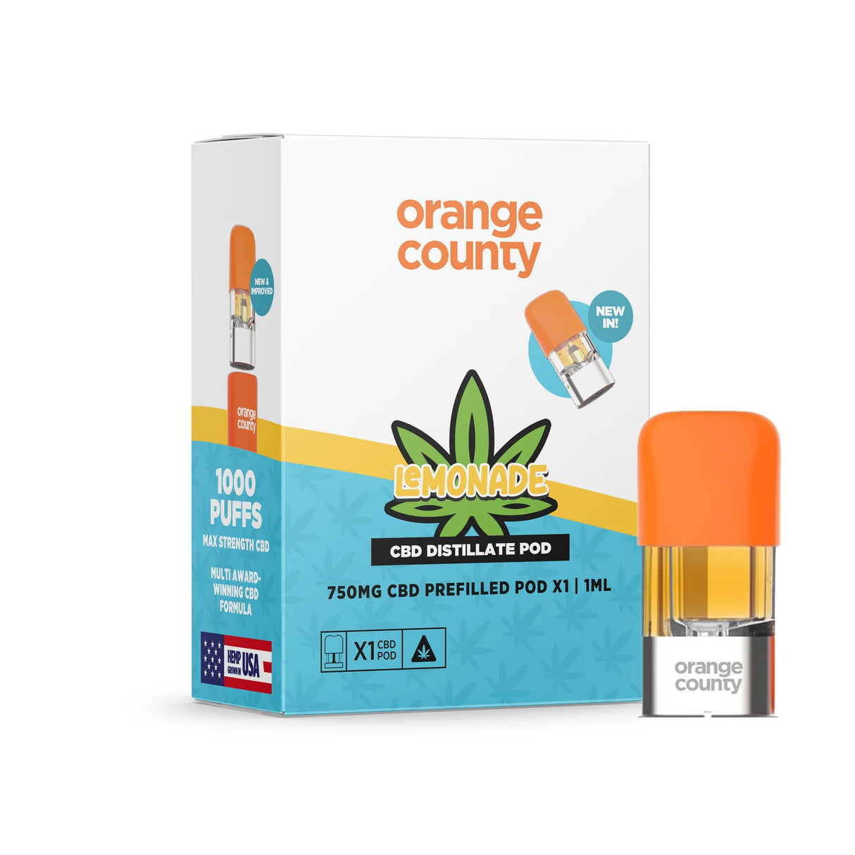 Lemonade 1ml CBD Replacement Pod (750mg) by Orange County - Ape Vapes