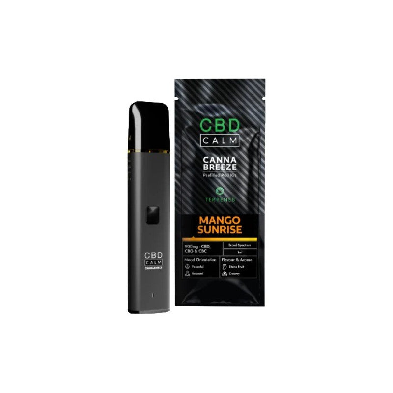 Mango Sunrise Cannabreeze Prefilled CBD Pod Kit by CBD Calm - Ape Vapes