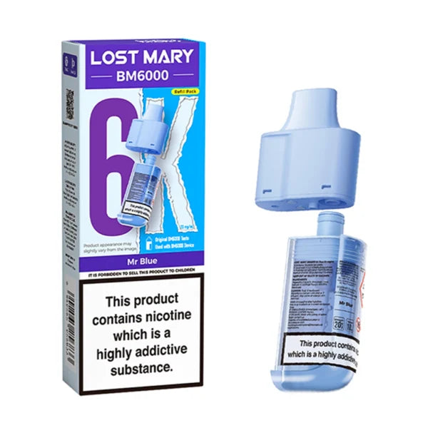 Mr Blue Lost Mary BM6000 Prefilled Vape Pods - Ape Vapes