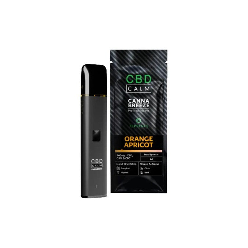 Orange Apricot Cannabreeze Prefilled CBD Pod Kit by CBD Calm - Ape Vapes