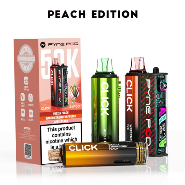 Peach Edition Pyne Pod Click 50K Vape Kit - Ape Vapes