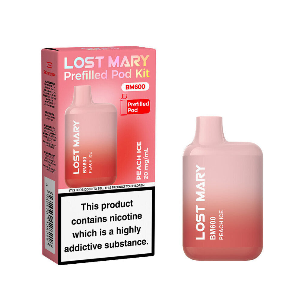 Peach_ice_lost_mary_600_prefilled_pod_vape_kit_ _ape_vapes