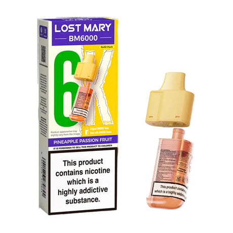 Pineapple Passionfruit Lost Mary BM6000 Prefilled Vape Pods - Ape Vapes