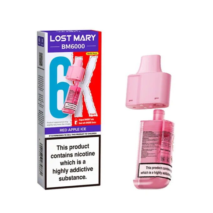 Red Apple Ice Lost Mary BM6000 Prefilled Vape Pods - Ape Vapes