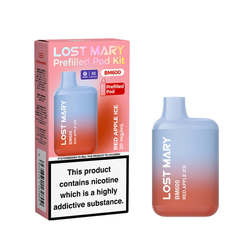 Red_apple_ice_lost_mary_600_prefilled_pod_vape_kit_ _ape_vapes