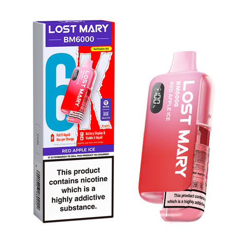 Red Apple Ice Lost Mary BM6000 Prefilled Pod Kit - Ape Vapes 